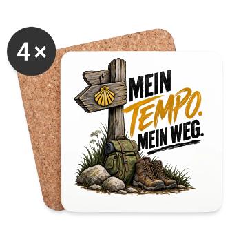 Mein Tempo. Mein Weg. – Buen Camino - Untersetzer (4er-Set) - Weiß - Vorne