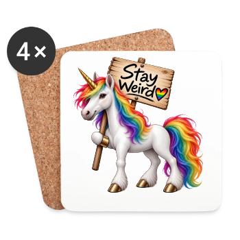 Stay weird ! - Untersetzer (4er-Set) - Weiß - Vorne
