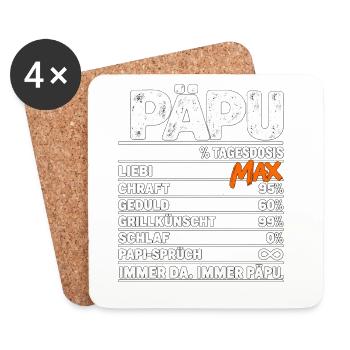 Päpu Dosis: Päpu Liebe XXL - Untersetzer (4er-Set) - Weiß - Vorne