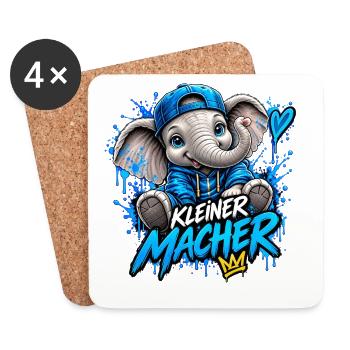 Kleiner Macher Elefant - Untersetzer (4er-Set) - Weiß - Vorne