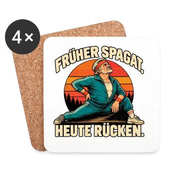 Früher Spagat - Heute Rücken - Untersetzer (4er-Set) - Weiß - Vorne