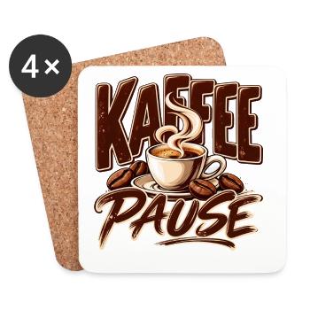 Kaffee Pause Schöne Geschenkidee für den Büro - Untersetzer (4er-Set) - Weiß - Vorne