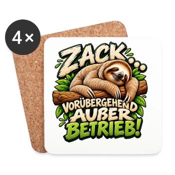 Zack! vorübergehend außer Betrieb Geschenkidee  - Untersetzer (4er-Set) - Weiß - Vorne