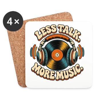 Weniger Sprechen, Mehr Musik - Untersetzer (4er-Set) - Weiß - Vorne