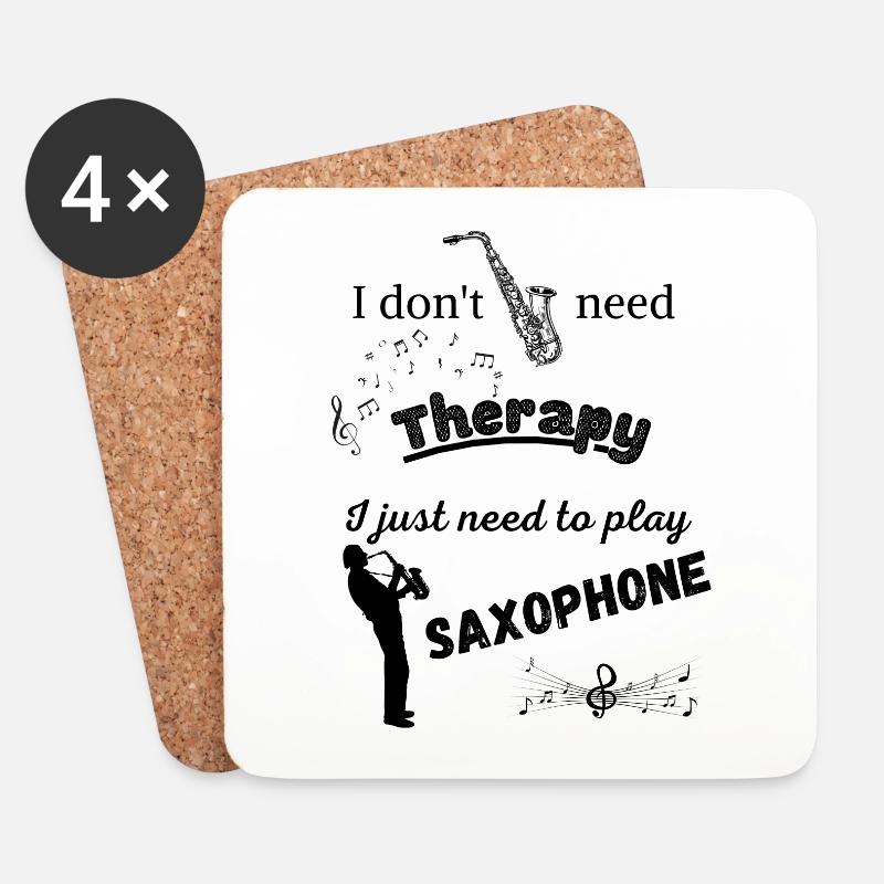 Saxophone therapy - Coasters (set of 4) - white