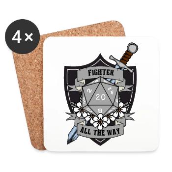 Fighter All The Way Version 2 Grey - Untersetzer (4er-Set) - Weiß - Vorne