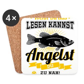 Wenn Du Das Lesen Kannst Angelst Du Zu Nah Fischer - Untersetzer (4er-Set) - Weiß - Vorne