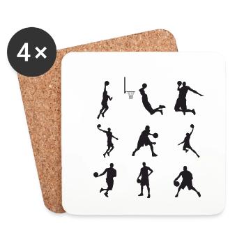 joueurs de basket - Dessous de verre (lot de 4) - blanc - Devant
