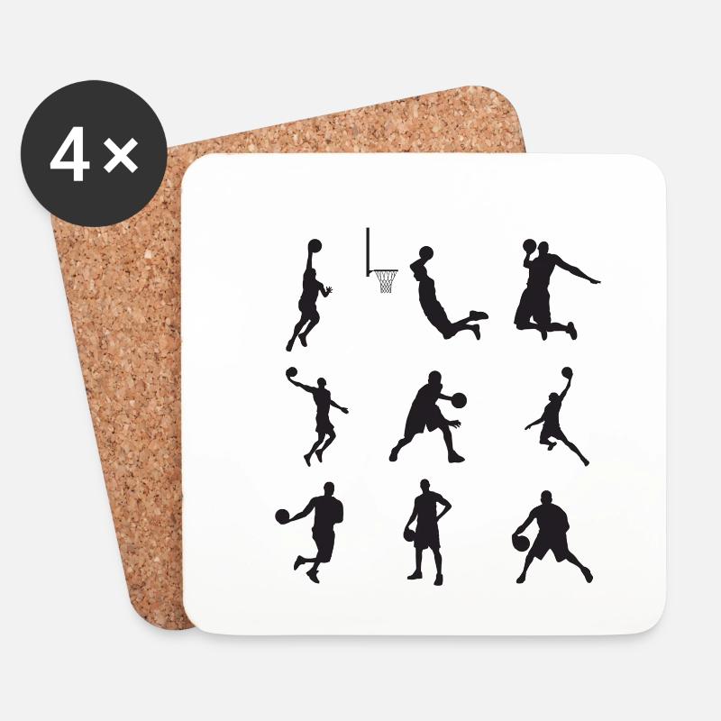 Basketballspieler - Untersetzer (4er-Set) - Weiß