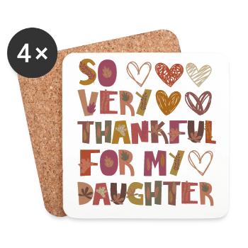 Thankful for daughter Herbst Tochter Dankbarkeit - Untersetzer (4er-Set) - Weiß - Vorne