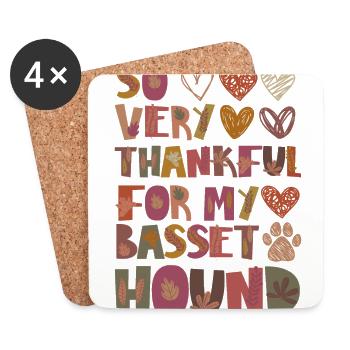 Thankful for my Basset Hound Herbst Gratitude - Coasters (set of 4) - white - Front
