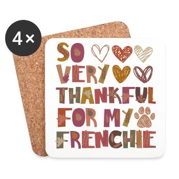 Merci pour mon Français Bulldog Dog Autumn Merci - Dessous de verre (lot de 4) - blanc - Devant