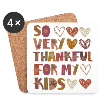 Thankful for my kids Autumn Kids Gratitude - Coasters (set of 4) - white - Front