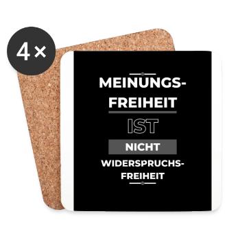 Meinungsfreiheit LWHGBS - Untersetzer (4er-Set) - Weiß - Vorne