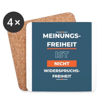 Meinungsfreiheit LWHOBT - Untersetzer (4er-Set) - Weiß - Vorne