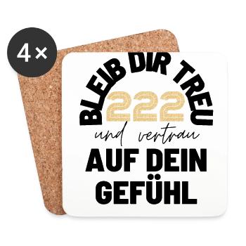 Engelszahlen 222 Nummerologie Geschenkidee - Untersetzer (4er-Set) - Weiß - Vorne
