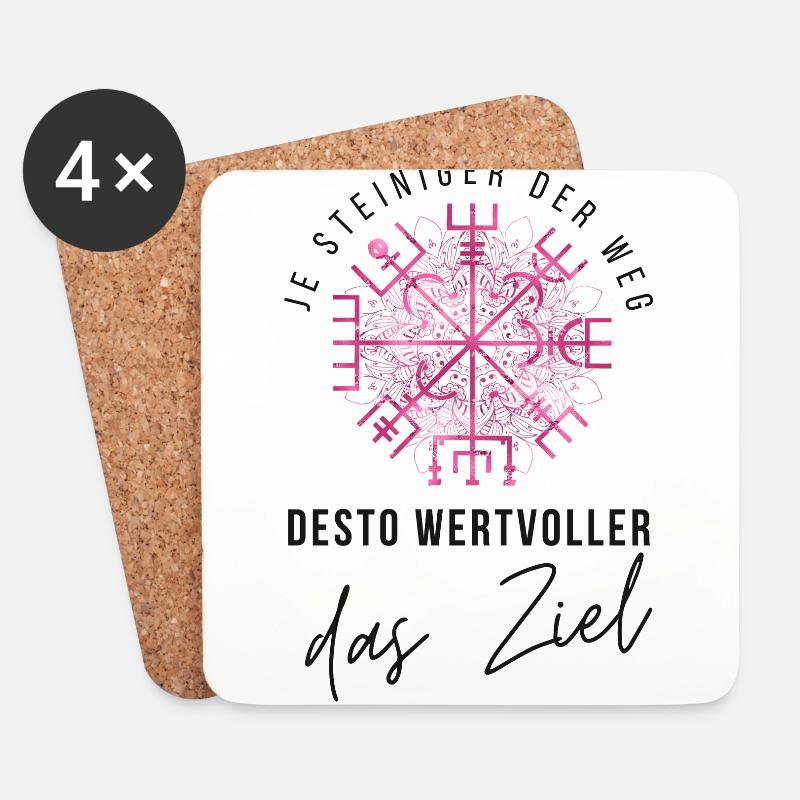 Wegweiser RUNEN - VEGVISIR - Untersetzer (4er-Set) - Weiß