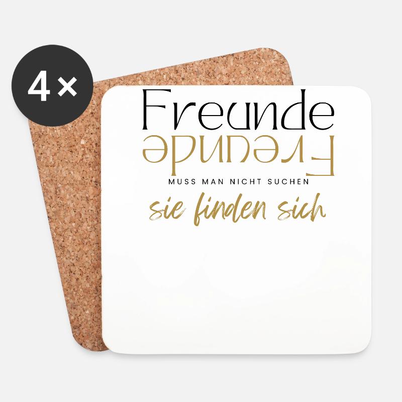 Beste Freunde FREUND Kumpel Kumpels - Untersetzer (4er-Set) - Weiß