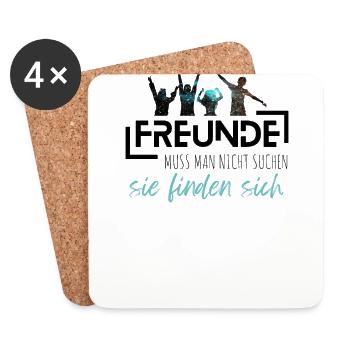 Beste Freunde FREUND Kumpel Kumpels - Geschenkidee - Untersetzer (4er-Set) - Weiß - Vorne