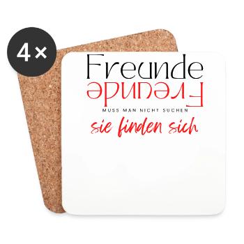 Beste Freunde FREUND Kumpel Kumpels - Untersetzer (4er-Set) - Weiß - Vorne