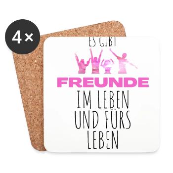 Beste Freunde FREUND Kumpel Kumpels - Untersetzer (4er-Set) - Weiß - Vorne