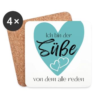 Baby Geschenkidee Muttertag Vatertag Weihnachten - Untersetzer (4er-Set) - Weiß - Vorne