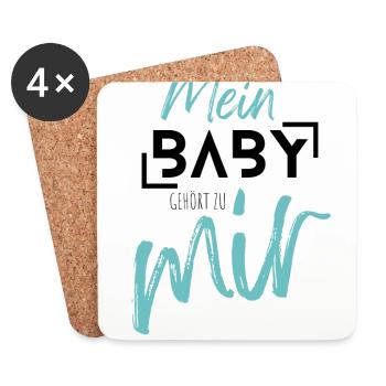 MEIN BABY gehört zu mir - Untersetzer (4er-Set) - Weiß - Vorne