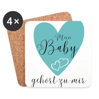 MEIN BABY gehört zu mir - Untersetzer (4er-Set) - Weiß - Vorne