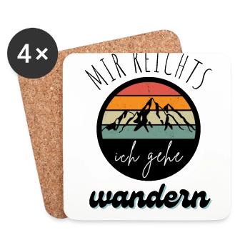 WANDERN Berge Bergsteigen WANDERWEG - Untersetzer (4er-Set) - Weiß - Vorne