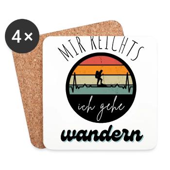 WANDERN Berge Bergsteigen WANDERWEG - Untersetzer (4er-Set) - Weiß - Vorne