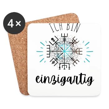 Wegweiser Motivation - VEGVISIR - Untersetzer (4er-Set) - Weiß - Vorne