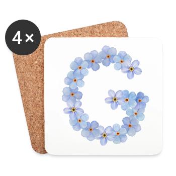 Lettre G - Dessous de verre (lot de 4) - blanc - Devant