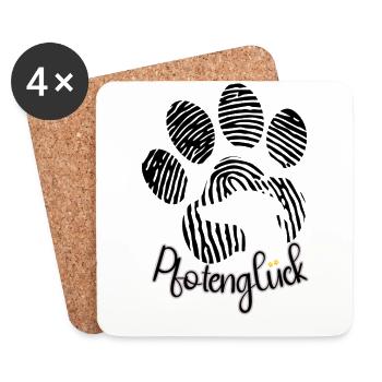 Windhunddesign Pfotenglück - Untersetzer (4er-Set) - Weiß - Vorne