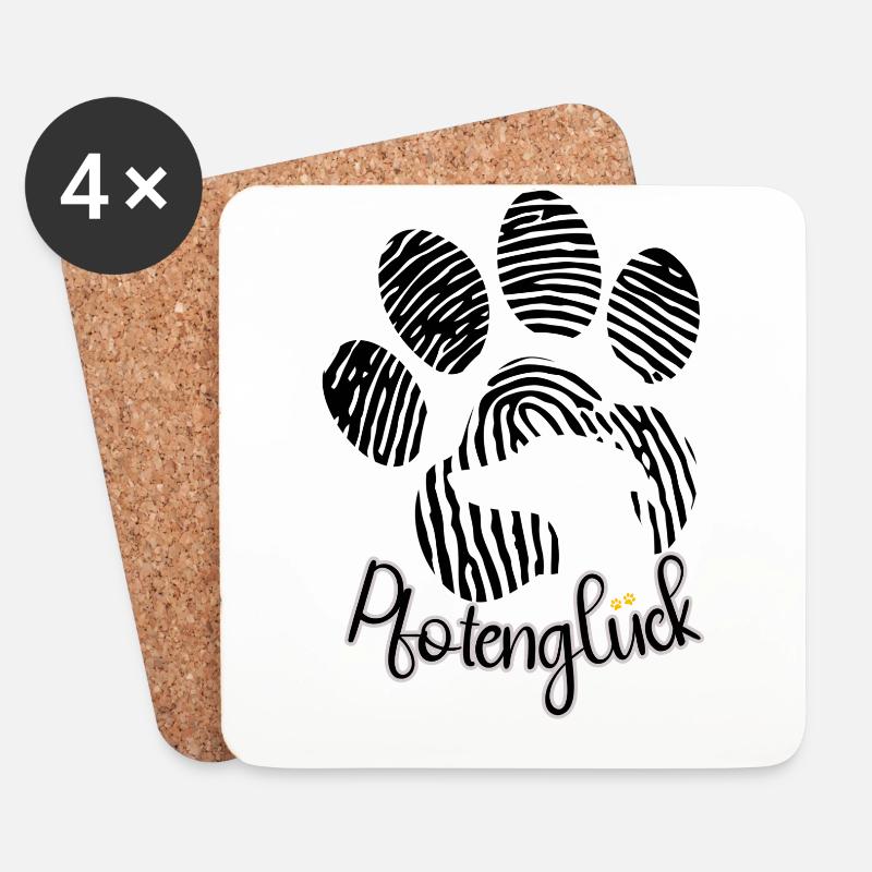 Windhunddesign Pfotenglück - Untersetzer (4er-Set) - Weiß