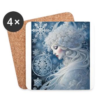 Die fünftjüngste Tochter des Winters heißt Dream - Untersetzer (4er-Set) - Weiß - Vorne