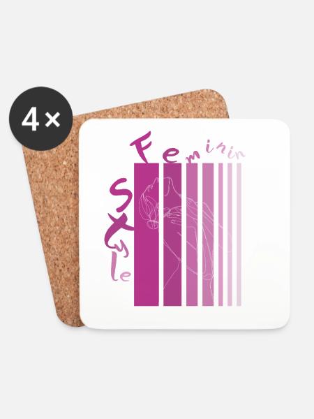 Feminin Style - Untersetzer (4er-Set) - Weiß