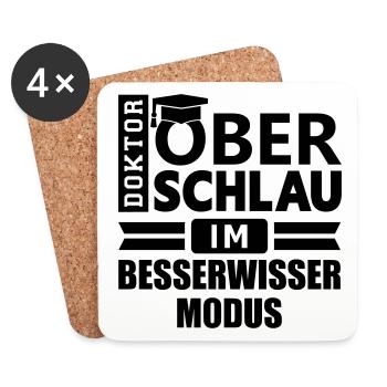 Dr. Oberschlau (Besserwisser) - Untersetzer (4er-Set) - Weiß - Vorne