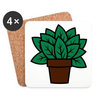 Pflanze Geschenkidee plant gift idea - Untersetzer (4er-Set) - Weiß - Vorne