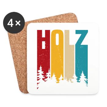 Holz retro t-shirt geschenk für holzfäller - Untersetzer (4er-Set) - Weiß - Vorne