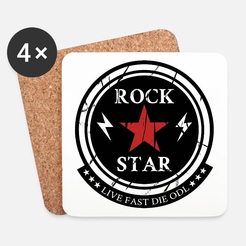 ROCK STAR - Coasters (set of 4) - white