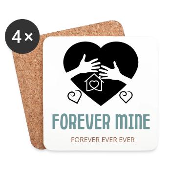 Für immer mein, Partner, Freund ,Kind, Geschenk - Untersetzer (4er-Set) - Weiß - Vorne