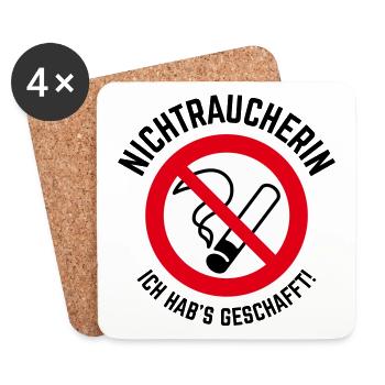 Nichtraucherin – Ich Hab’s Geschafft! (3C / B) - Untersetzer (4er-Set) - Weiß - Vorne