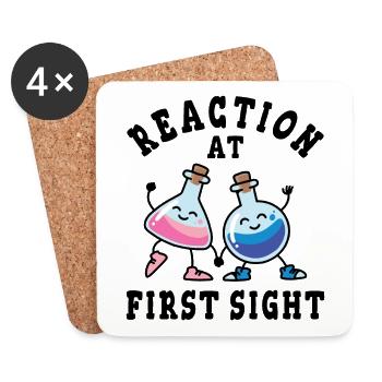 Chemical reaction at first sight - Coasters (set of 4) - white - Front
