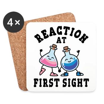 Chemical reaction at first sight - Coasters (set of 4) - white - Front