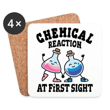 Chemical reaction at first sight - Coasters (set of 4) - white - Front