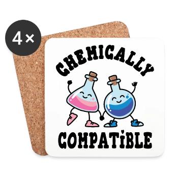 Chemically compatible Chemical flasks - Coasters (set of 4) - white - Front