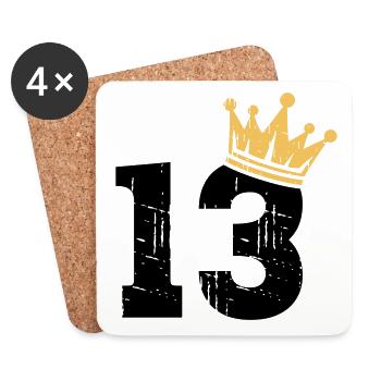 13 Crown 13th Birthday 13 Years - Coasters (set of 4) - white - Front