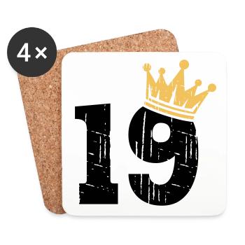 19 Crown 19th Birthday 19 years old - Coasters (set of 4) - white - Front