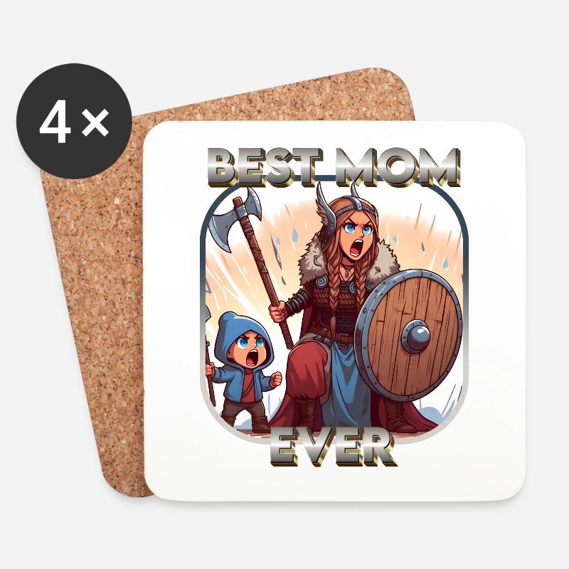 Best Mom Ever - Untersetzer (4er-Set) - Weiß