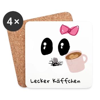 Delicious coffee, illustration - Coasters (set of 4) - white - Front
